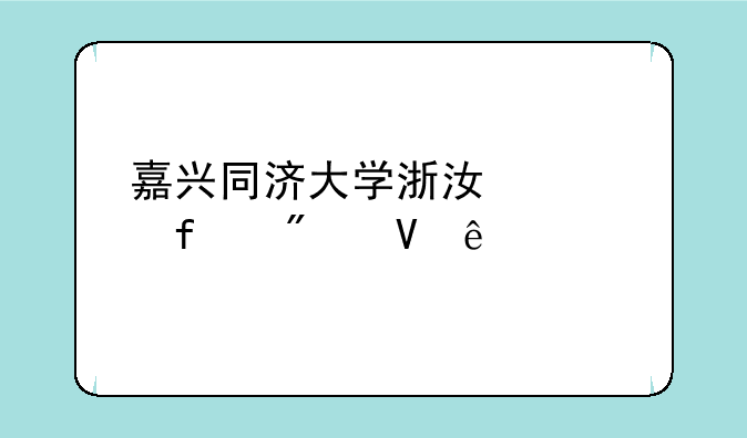 嘉兴同济大学浙江学院分数线