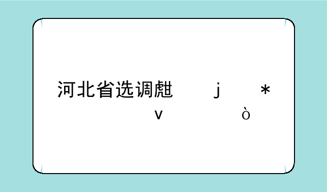 河北省选调生的报考条件？
