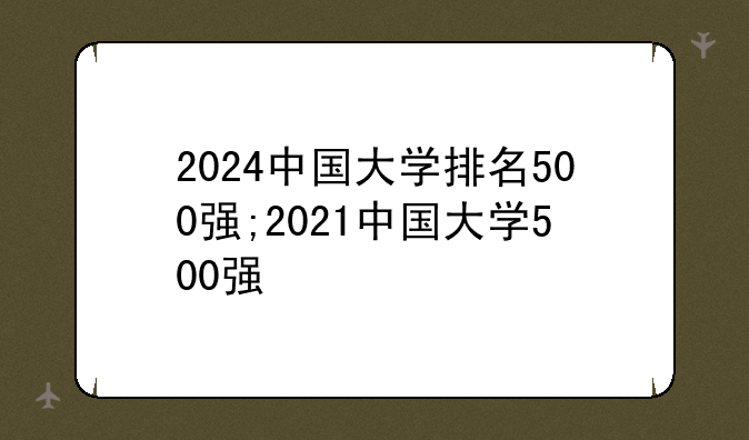 2024中国大学排名500强;2021中国大学500强