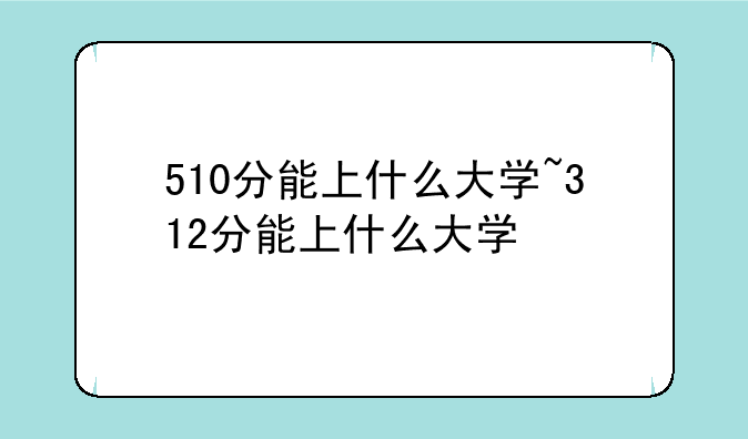510分能上什么大学~312分能上什么大学